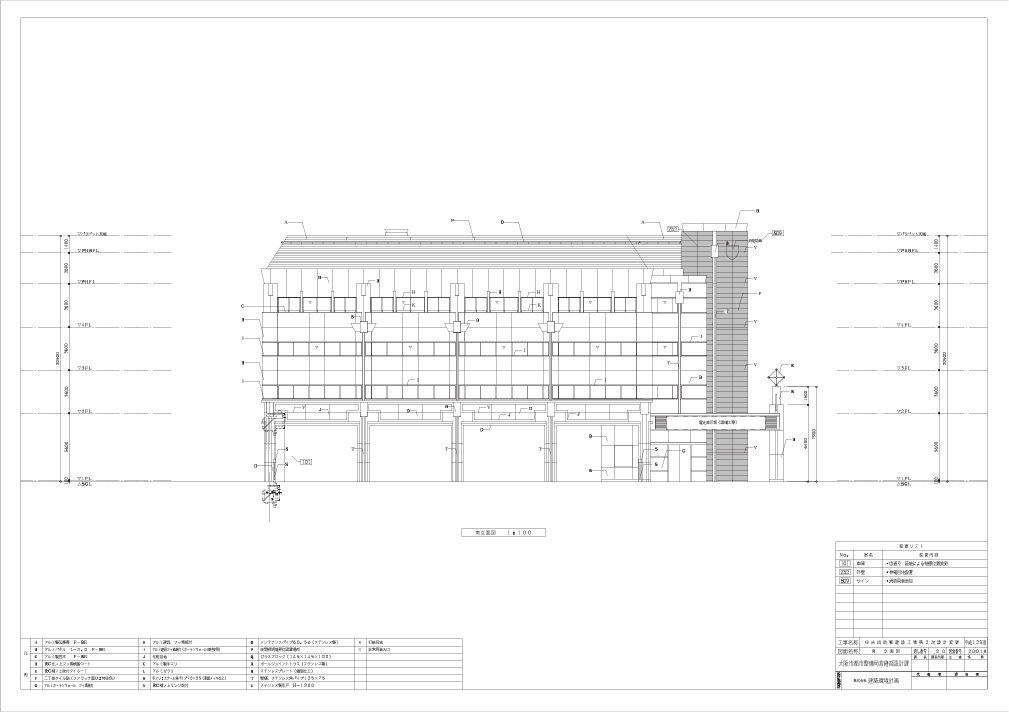 建物の立面に関する図面